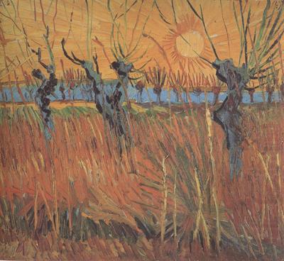 Vincent Van Gogh Willows at Sunset (nn04) china oil painting image